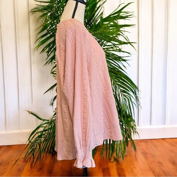 FRYE Pink Textured Long Sleeve Top Blouse - XXL - Picture 2 of 12